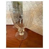 Set of Etched Glassware with Storage Containers