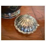 Vintage Oneida USA Silver Ice Bucket & Shell Caviar Serving Dish