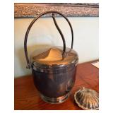 Vintage Oneida USA Silver Ice Bucket & Shell Caviar Serving Dish