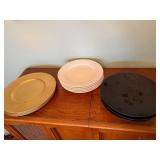 Set of Decorative Plates - Gold, White, Black Designs