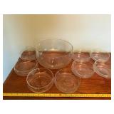 Elegant 9-Piece Clear Glass Bowl Set - Large and Small Bowls