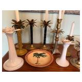 Mixed Decorative Candle Holders & Palm Tree Plate Collection