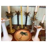 Mixed Decorative Candle Holders & Palm Tree Plate Collection