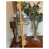 Elegant Home Decor Set with Candle Holders, and Floral Vase