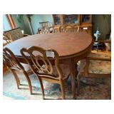Vintage Dining Table Set with Chairs - Needs Repair, Custom Cut Protective Cover