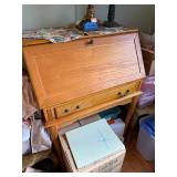 Vintage Wooden Secretary Desk with Storage and Drawers