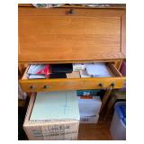 Vintage Wooden Secretary Desk with Storage and Drawers