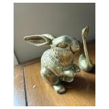 Brass Rabbit and Swans Figurine Set - Vintage Home Decor