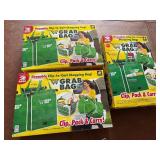 3 Sets of Reusable Grab Bags - Clip to Cart Shopping Convenience