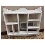 White Painted Wooden Multi-Compartment Wall Shelf