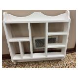 White Painted Wooden Multi-Compartment Wall Shelf