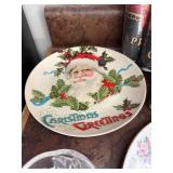 Vintage Christmas Decorative Plate Collection & Glassware Set