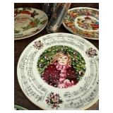 Vintage Christmas Decorative Plate Collection & Glassware Set