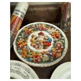 Vintage Christmas Decorative Plate Collection & Glassware Set