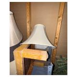 Set of 4 Neutral Colored Lamp Shades and Foot Stool - Assorted Sizes