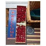 Patriotic Decor Lot with Welcome Sign & Old Glory Plaque