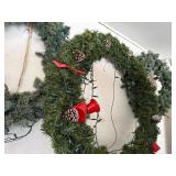 Large Holiday Wreaths with Pinecones, Bows & Lights