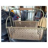 Vintage Metal Magazine Rack with Lattice Design