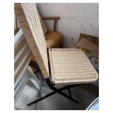 Set of Foldable Wicker Chairs with Metal Frame