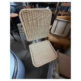 Set of Foldable Wicker Chairs with Metal Frame