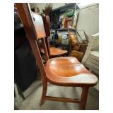 Pair of Vintage Wooden Chairs with Cut-Out Backs