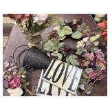 Home Decor Bundle: Artificial Floral Arrangements & Decorative Signs