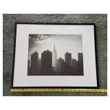 Framed Black and White New York Skyline and Chrysler Building City Skyline Photograph