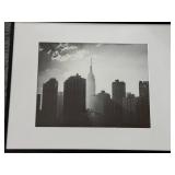 Framed Black and White New York Skyline and Chrysler Building City Skyline Photograph