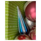 Vintage Christmas Ornaments Set: Glass Baubles and Decorations