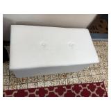 White Upholstered Storage Ottoman by Soml Furniture