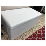 White Upholstered Storage Ottoman by Soml Furniture
