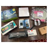 Mixed Lot: Casio TV, Translators, Punch, Magnifying Glass, Puzzle, Clock Globe