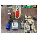 Barware Lot: Cocktail Shaker, Brookstone Wine Pump, Opener & Wine Bag