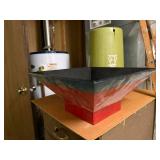 Square Red and Black Wood Decorative Bowl