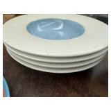 Entire Contents of the Cupboard Including Serving Pieces, Blue & White Porcelain Dinnerware Set with Glassware - Gravy Boat Included