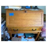 Vintage Wooden Secretary Desk with Storage and Drawers