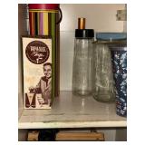 White CO2 Pump for Bar & Keg, Wine Rack, and Green Coca-Cola Glasses