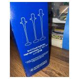 International Silver Crystal Candle Sticks Set of 3 & 9" Wire Basket with Stoneware Liner