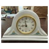 Laura Ashley Mantel Clock - Ceramic White with Floral Accents, Quartz