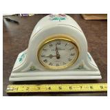 Laura Ashley Mantel Clock - Ceramic White with Floral Accents, Quartz