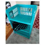 Teal 3-Tier Plastic Crate Storage Tower - Stackable Organizer