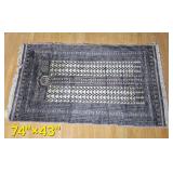 Vintage Hand Knotted Pakistani Bokhara Entry Rug