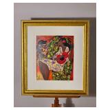 Linda Le Kinff Limited Edition Serigraph Femme et Guitar, 218/300