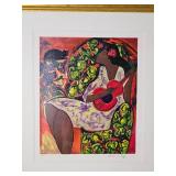 Linda Le Kinff Limited Edition Serigraph Femme et Guitar, 218/300