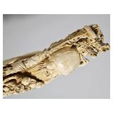 Chinese Shou Lao Deity Resin Faux Elephant Tusk Sculpture