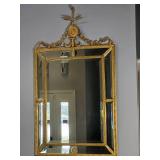 Louis XVI Gilt Hall Mirror with Urn Rosette and Floral Swags