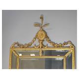 Louis XVI Gilt Hall Mirror with Urn Rosette and Floral Swags