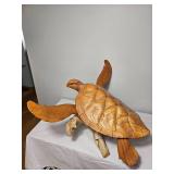 Hawaiian Teak Sea Turtle on Driftwood Base