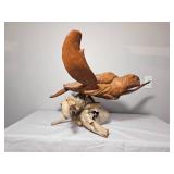 Hawaiian Teak Sea Turtle on Driftwood Base