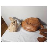 Hawaiian Teak Sea Turtle on Driftwood Base